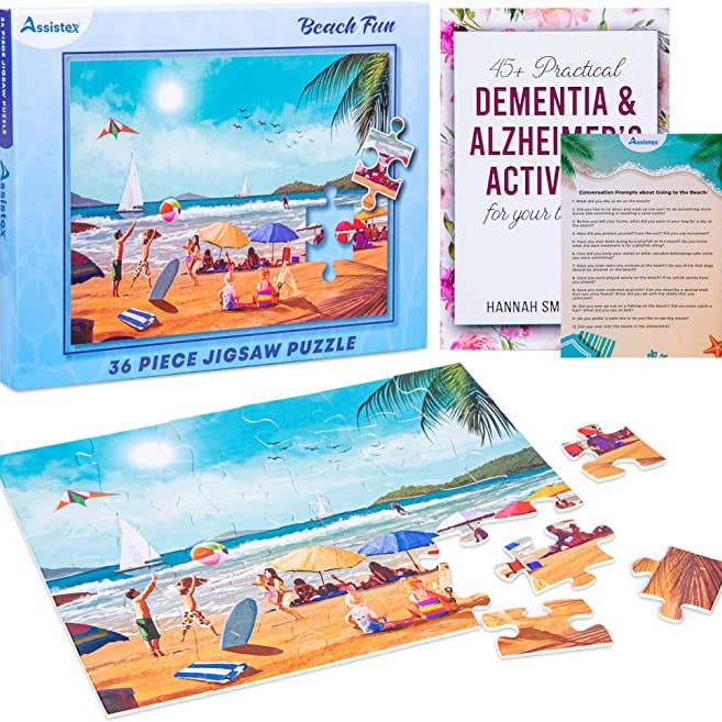 Assistex – wholesale Pussel - Vuxen – Demens pussel 36 Stora bitar pussel - Strand