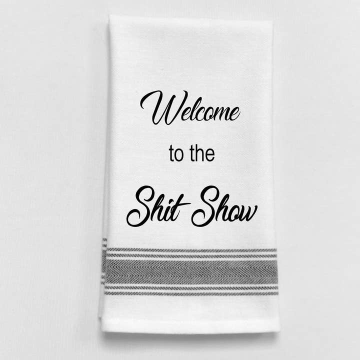 White Black Lined Trim BB-W-143 Â Welcome to the shit show. for wholesale on Faire
