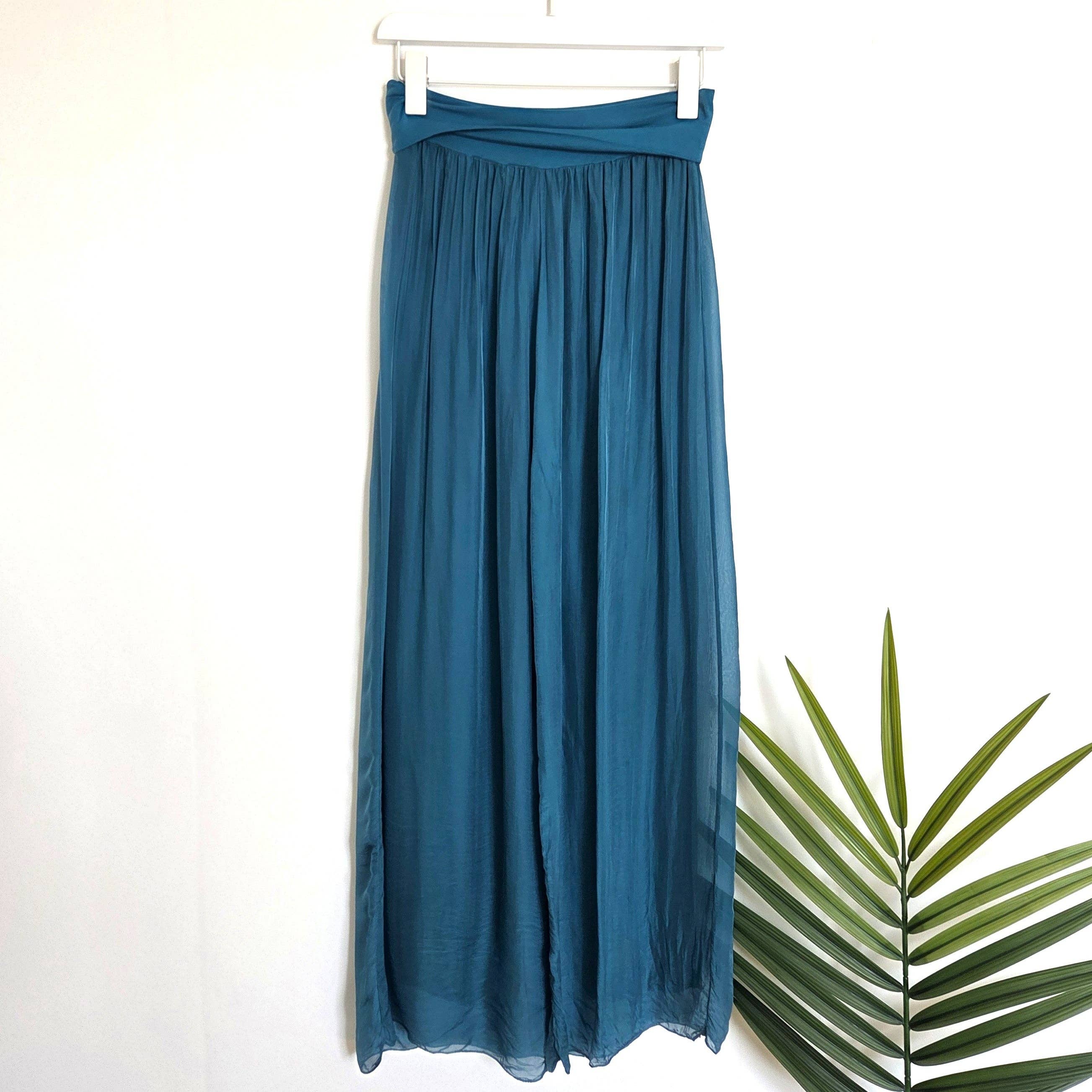 Tempest Designs – wholesale Pants – Women's – Straight leg silk blend pants with stretchy jersey waist band1