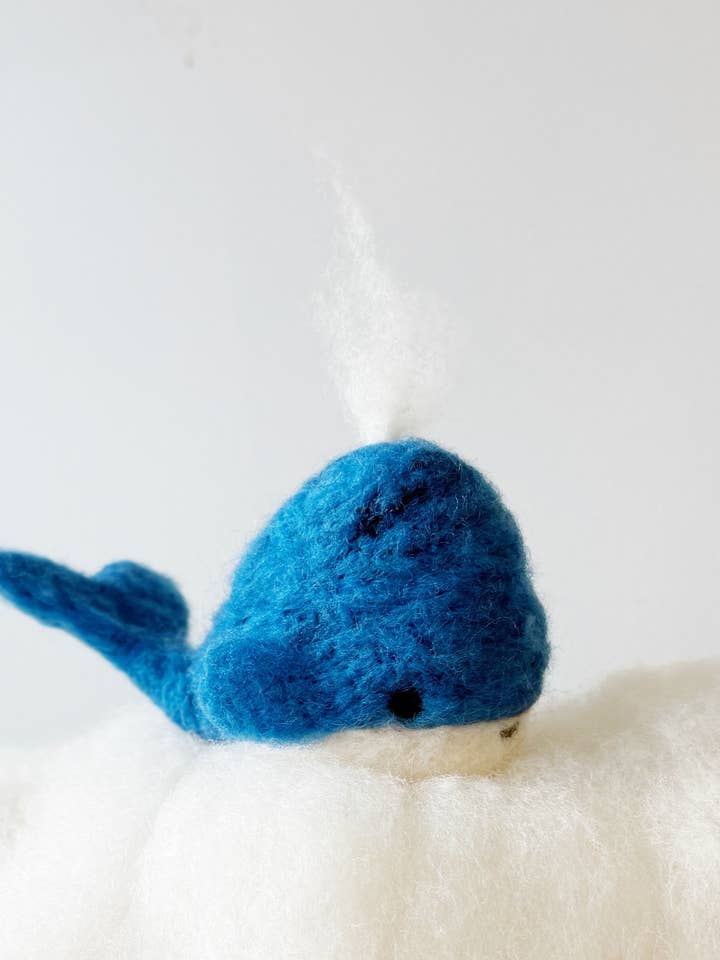 Cute Little Whale Needle Felting Kit for wholesale by The Felted Bee