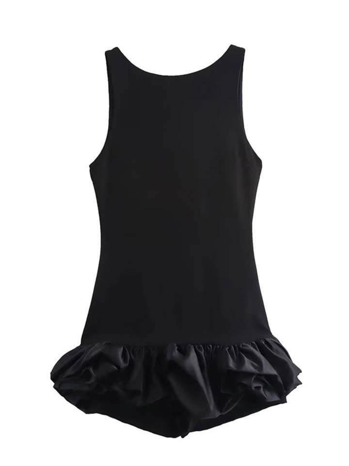 DE VAVE - Wholesale Dress - Women's - Sleeveless Ruffle Hem Bodycon Mini Dress