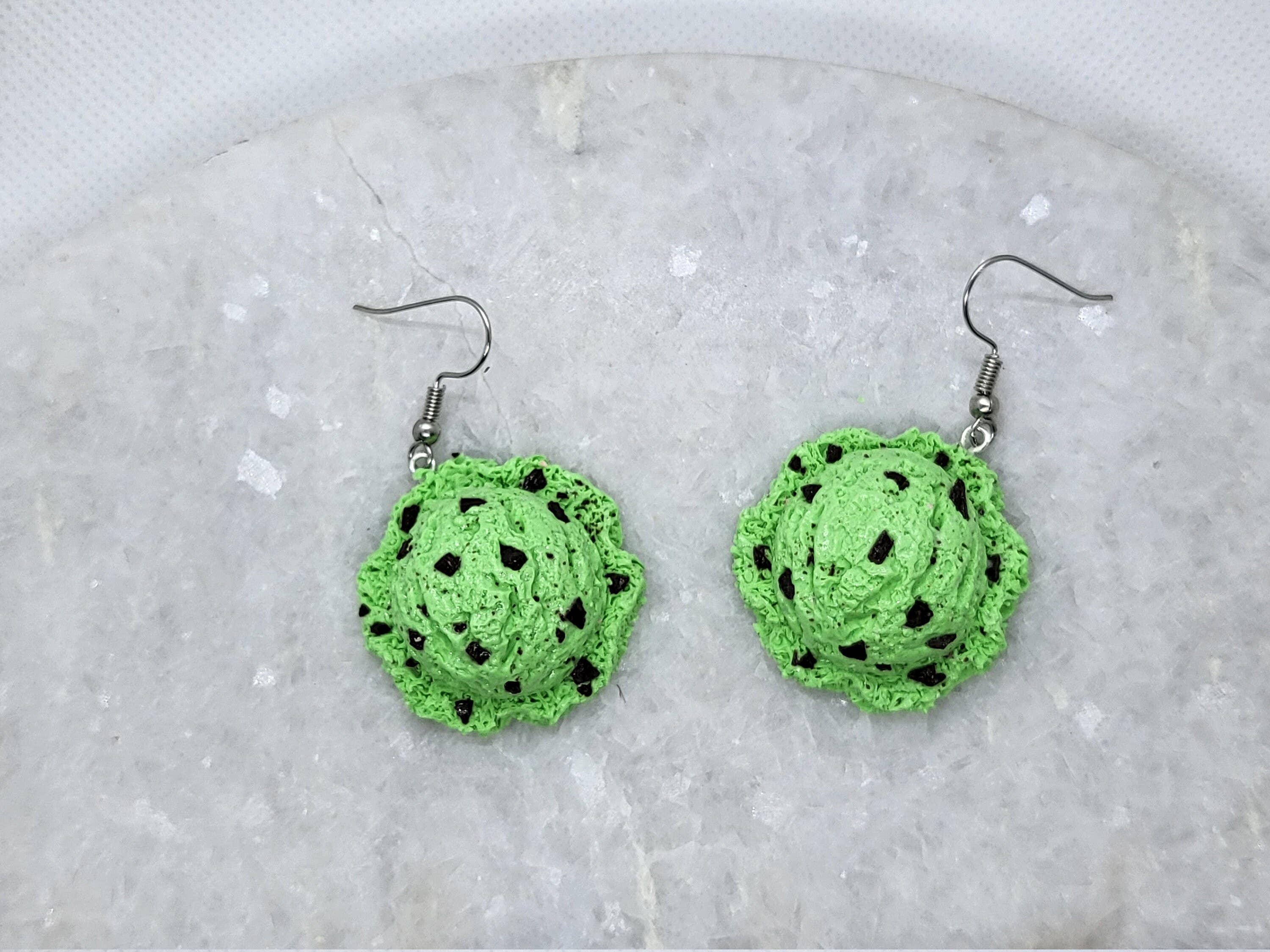 REMOVED BRAND - Wholesale Dangle Earrings - Mint Chocolate Chip Ice Cream Earrings2