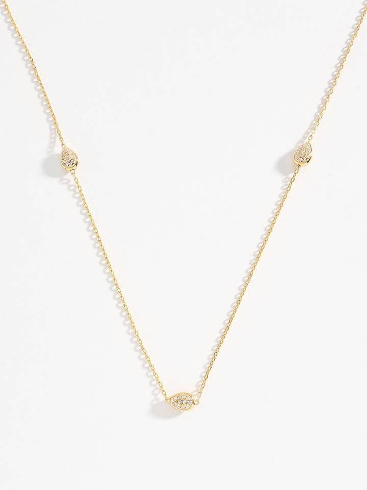 Stephanie Dainty Chain Halskette mit Birnentropfen für den Großhandel von Kosa Jewels