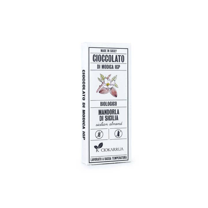 Ciokarrua - Wholesale Chocolate - Organic Modica PGI Chocolate Sicilian Almonds, 68 GR0