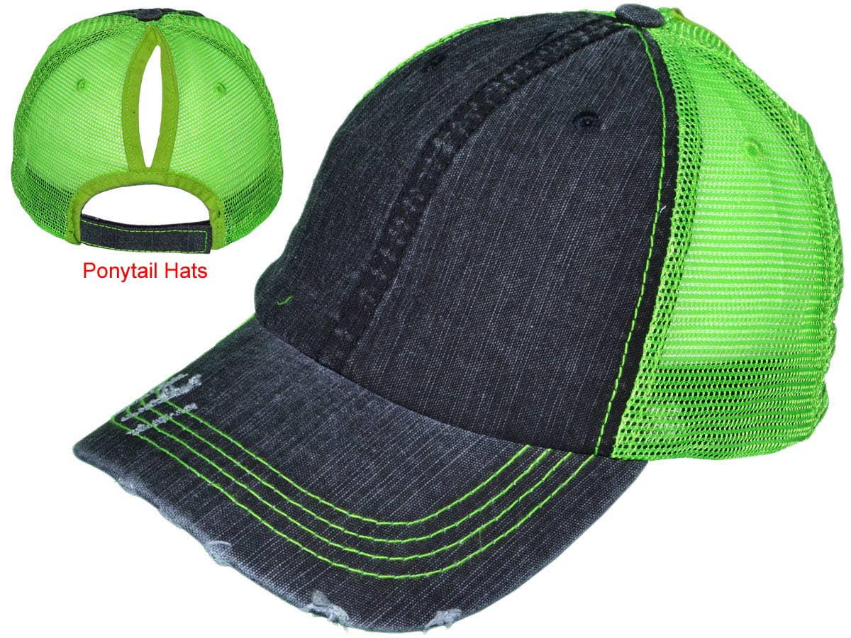 Buck Wholesale – wholesale Ponytail cap – Women’s – Ponytail Trucker Hats - Women Low Profile Vintage7