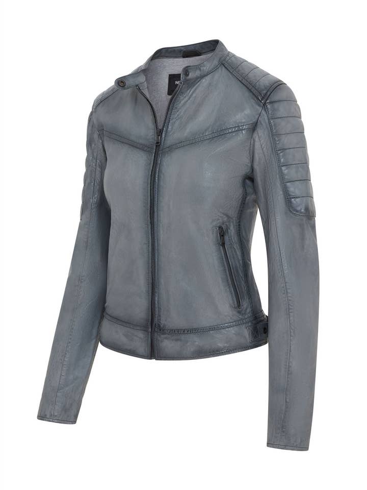 Infinity Leather (Upperclass Fashions Ltd) – wholesale Leather jacket – Women′s – Womens Retro Quilted Leather Biker Jacket - Horten
