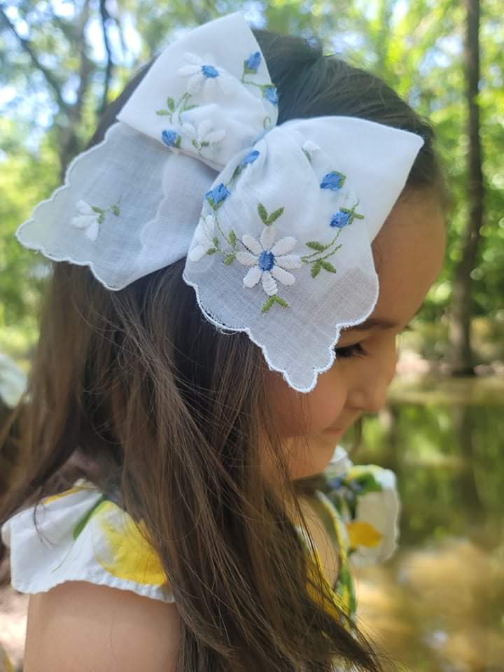 Revival Bow Co. - Venta al por mayor Lazo para el pelo - Niños - Pañuelo vintage personalizado • Estilo cola larga • OOAK6