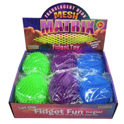 Streamline - Wholesale Fidget Toy - Kids - Mesh Matrix Fidget Toy - Translucent Neon