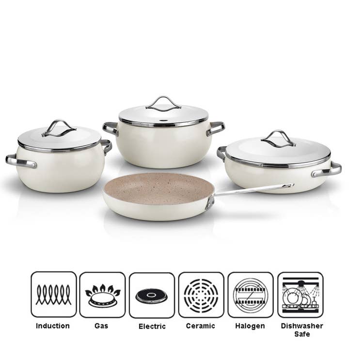 Hakan - Wholesale Cookware Set - Korkmaz Lumia 7-Pcs Granite Nonstick Cookware Set, Oven Safe1