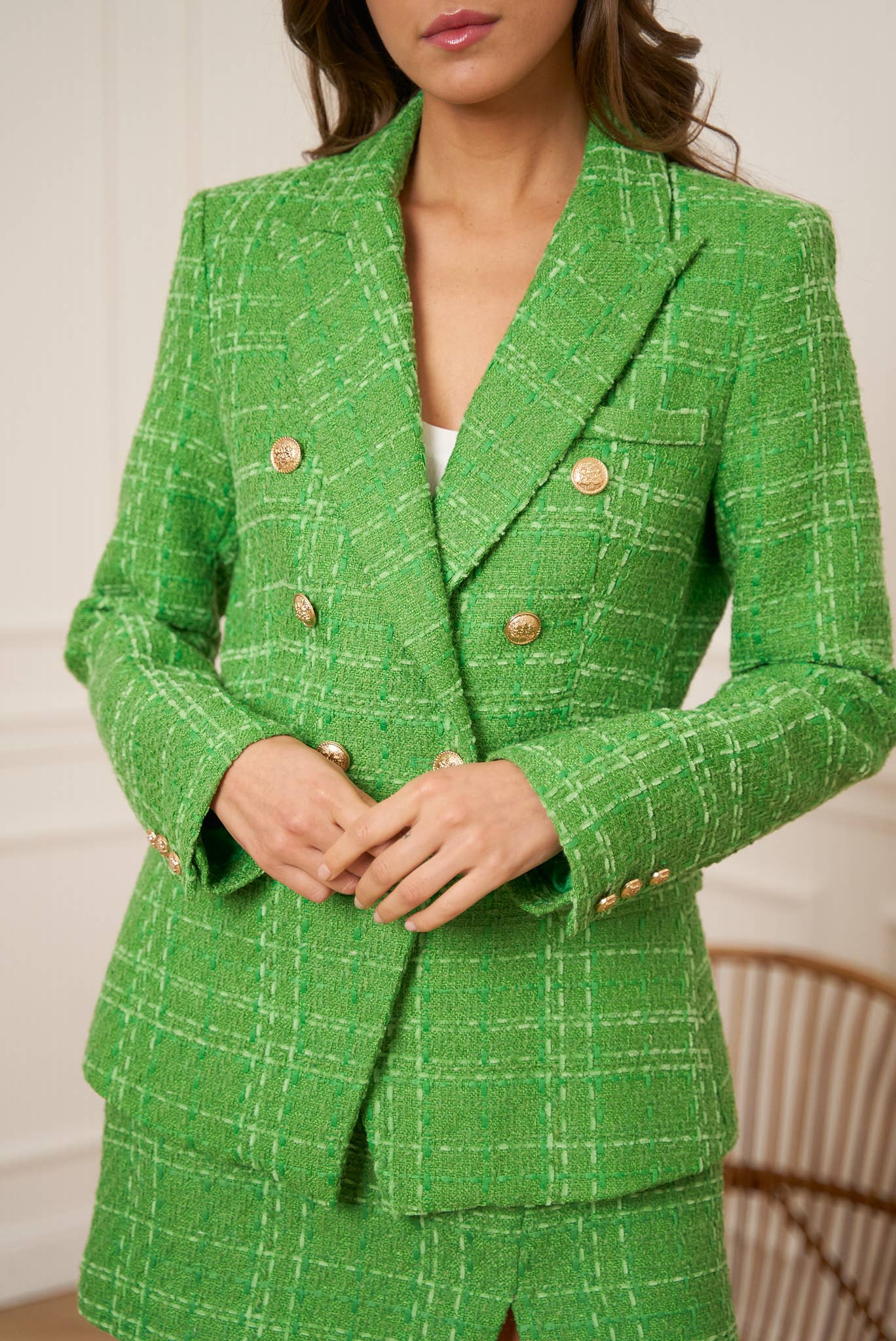 Attentif Paris – wholesale Jacket – Women's – Slim Fit Plain Tweed Jacket19