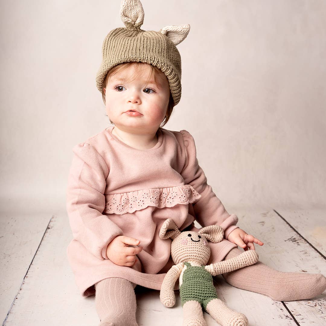 Pebble - Wholesale Handheld Rattle - Baby - Organic Velvety Springtime Bunny Plush2