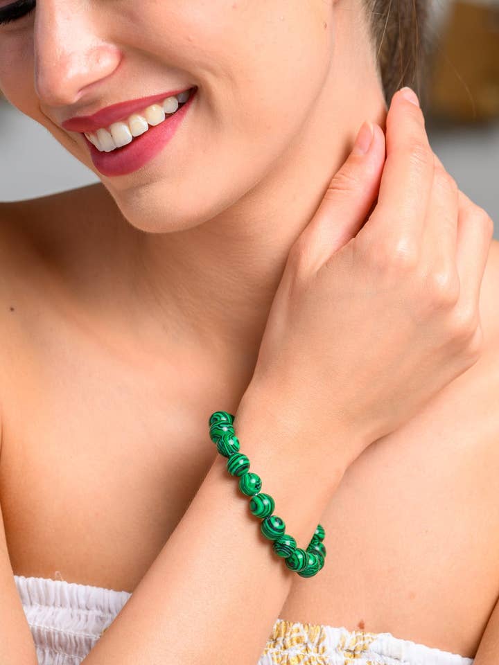 Malachite Bead Bracelet for wholesale by Henna Shoppe