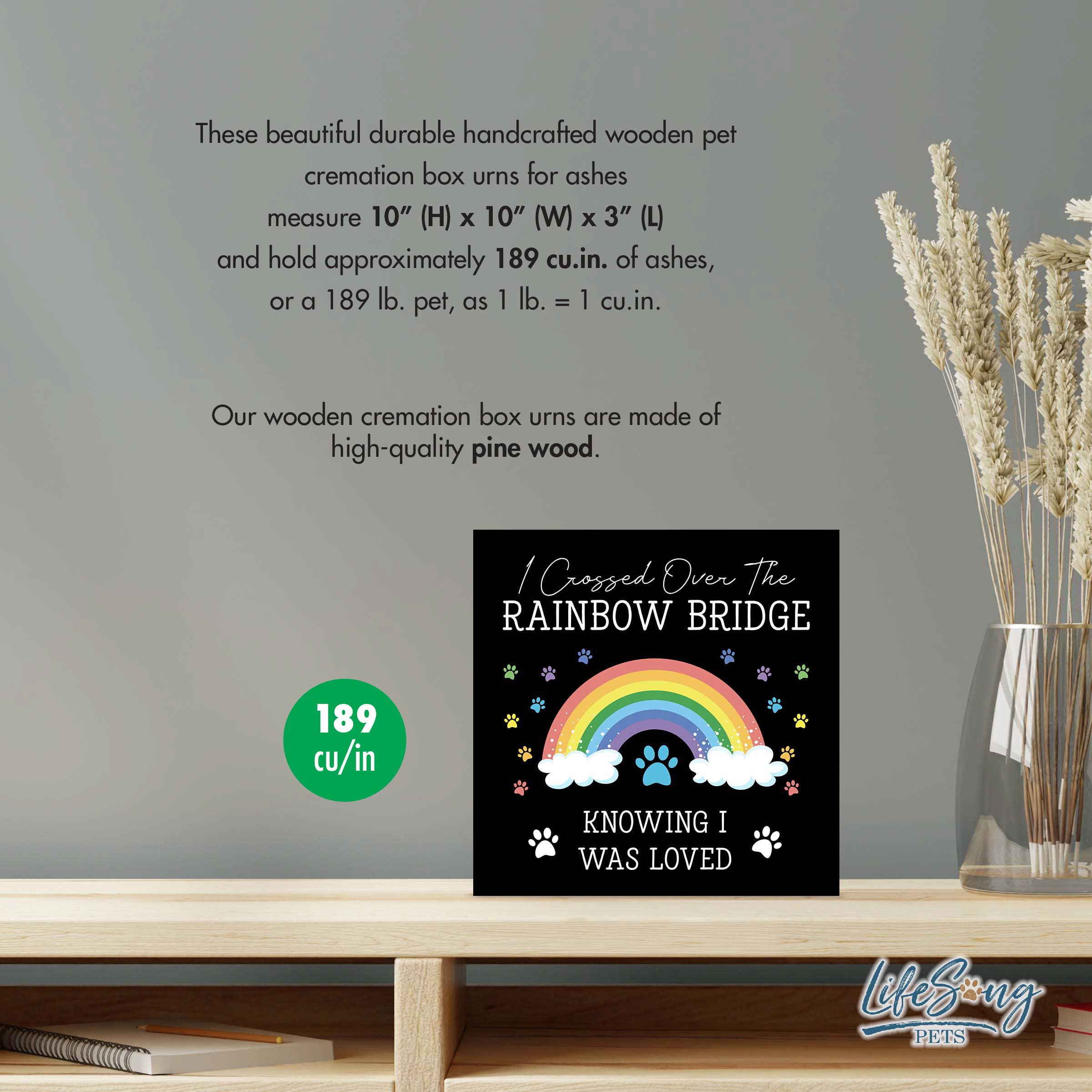 LifeSong Milestones - Wholesale Urn - Rainbow Bridge Shadow Box Urn Pet Memorial4