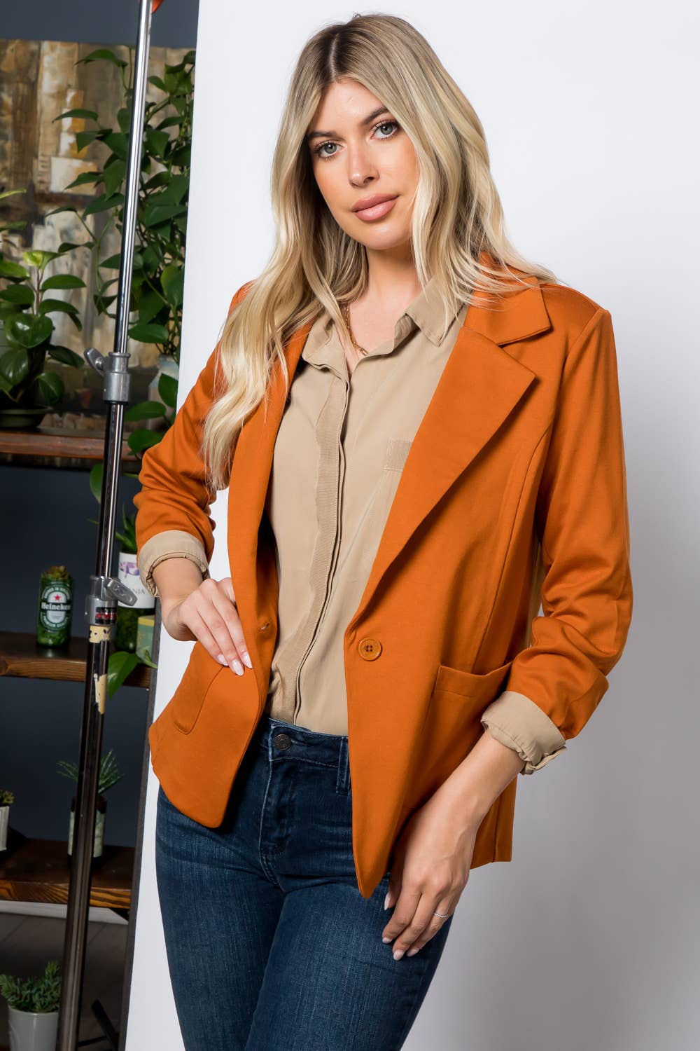 26 International - Wholesale Blazer - Women's - Ponte One Button Front /w Patch Pocket Blazer41