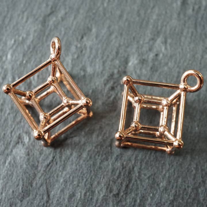 Pendientes Hipercubo (Metal) para venta al por mayor de Hanusa Design