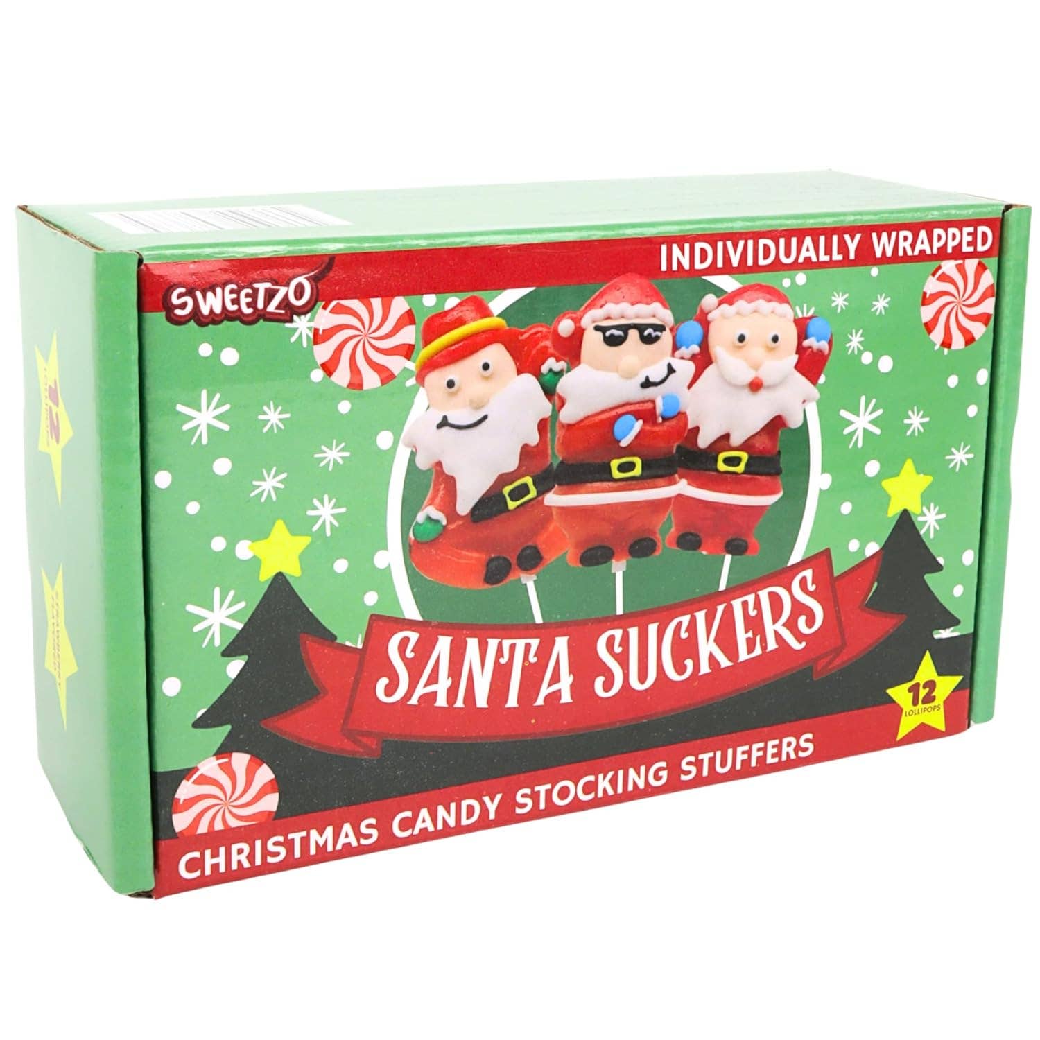 Needzo Inc - Wholesale Lollipop - Santa Suckers, Individually Wrapped Christmas Lollipops, 122