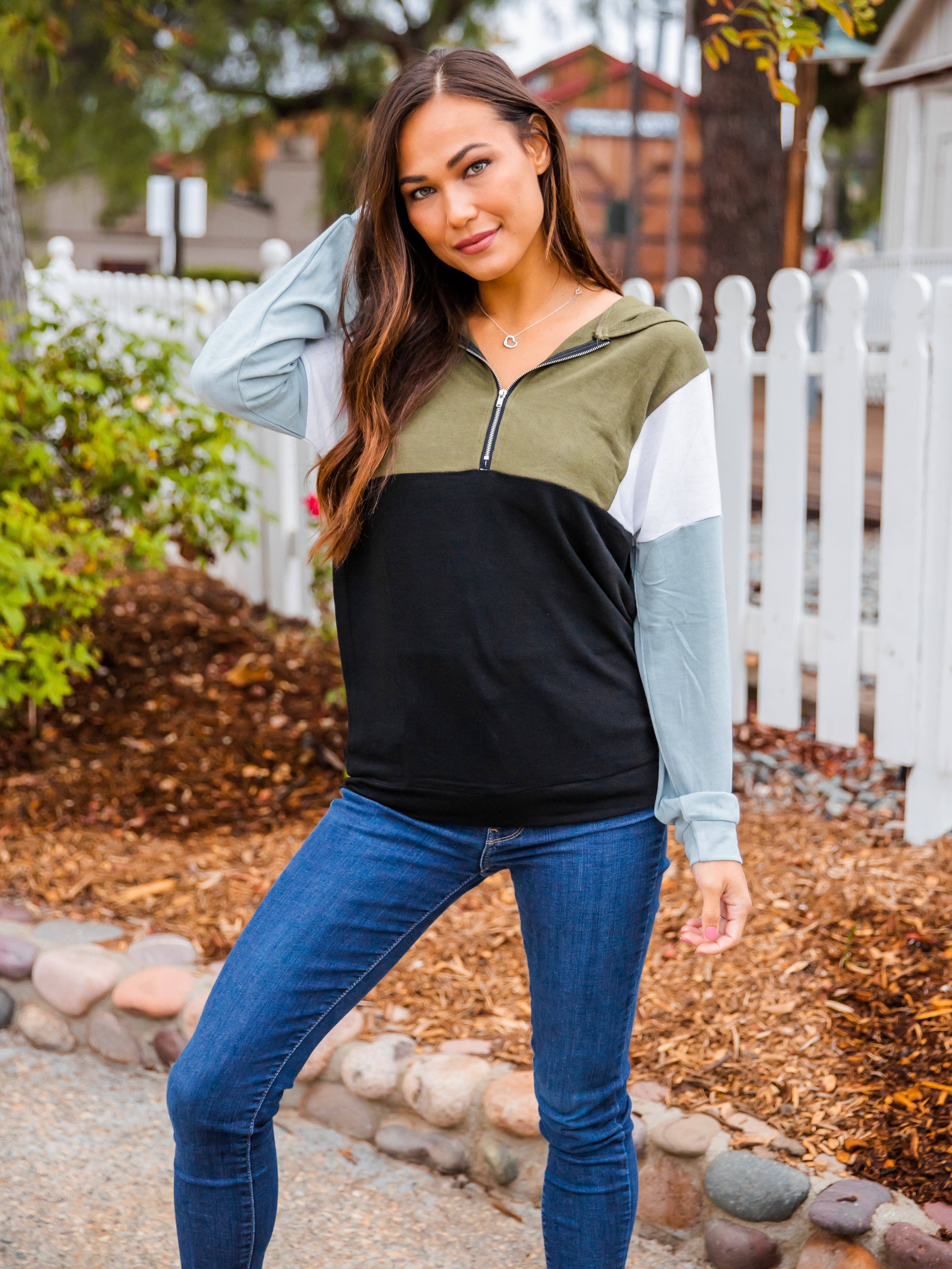 Tickled Teal - Wholesale Hoodie - Women's - Gabbi Colorblock Hoodie13