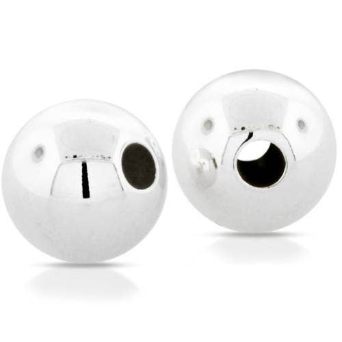 Sterling sølv 6mm runde sømløse blanke perler - 20 stk/pk for engroshandel hos Plazko