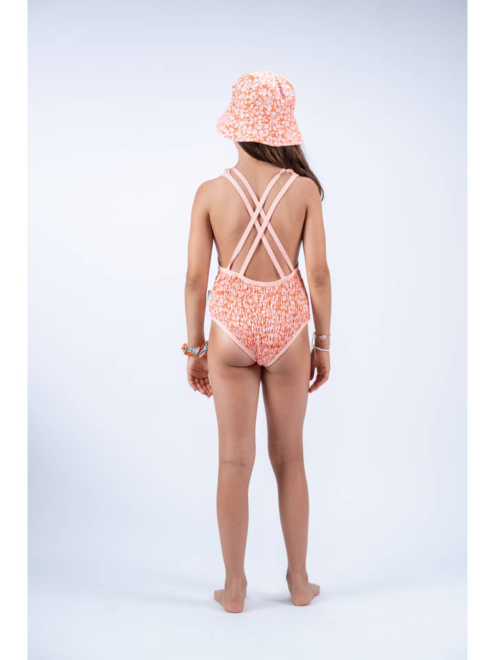 Paperboat - Wholesale One Piece Swimsuit - Kids - Paradise flowers frilled swimsuit1