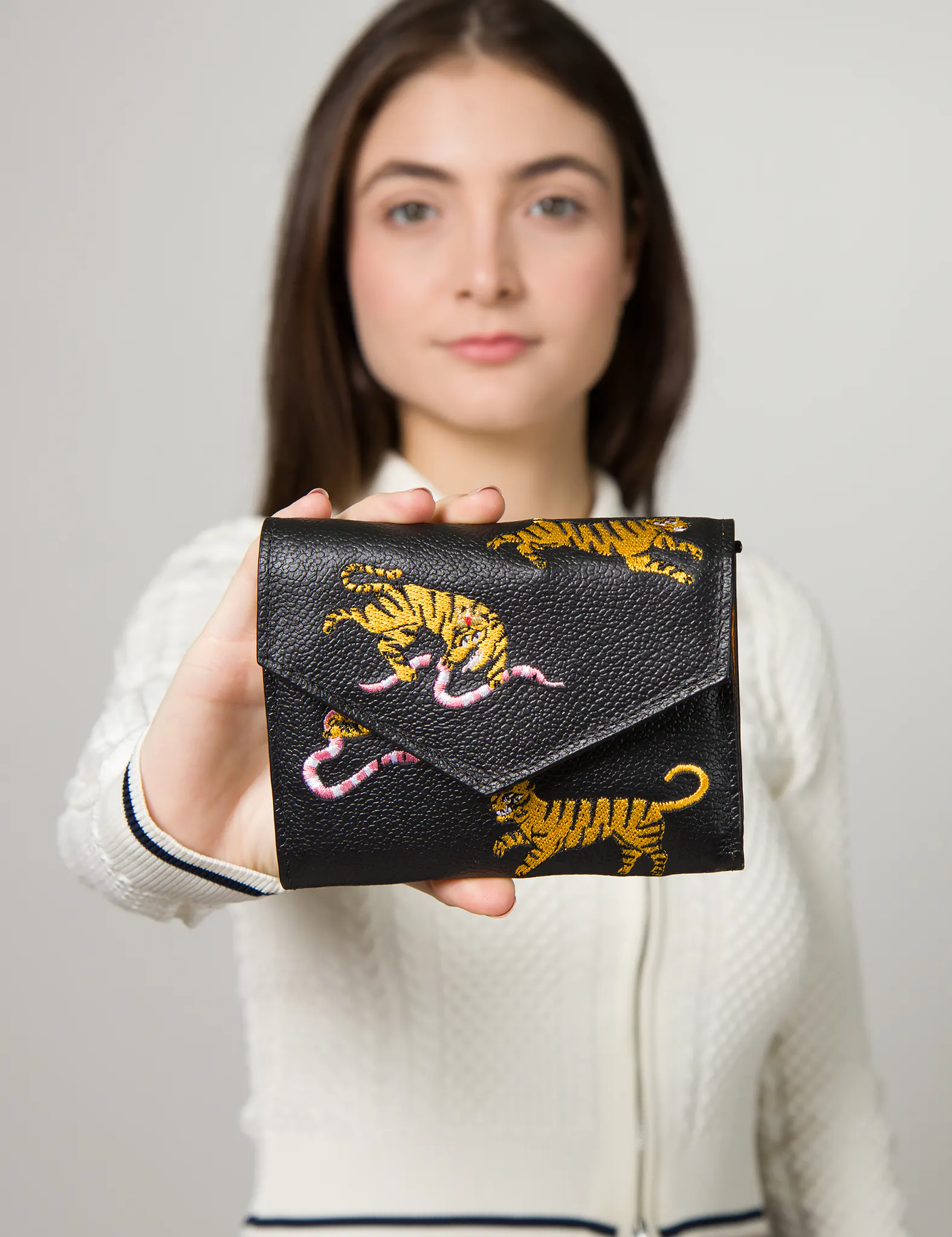 Min & Mon - Wholesale Wallet - Women's - Fiona Black Leather Wallet - Tiger Rumble1