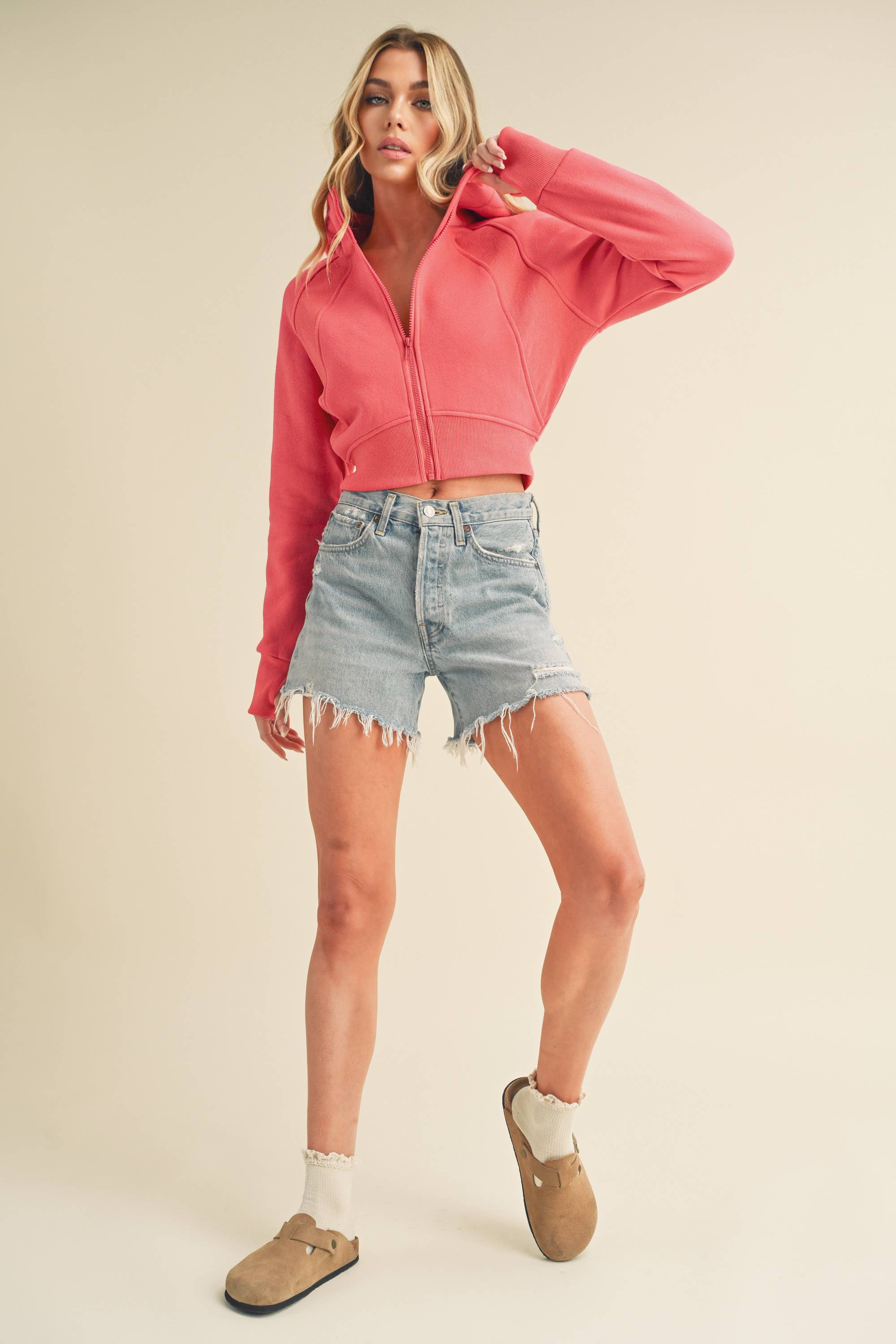 AEMI + CO - Wholesale Jacket - Women's - 5107DK Deva Cropped Hooded Jacket 58