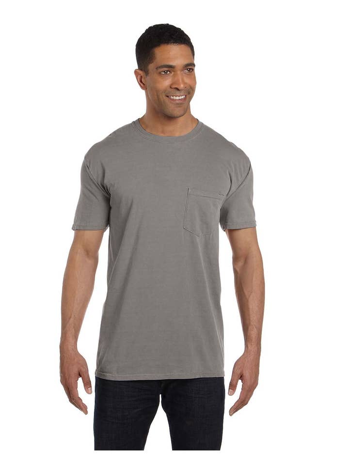 Total Apparel - Wholesale T-Shirt - Unisex - Comfort Colors Garment-Dyed Pocket Blank T-Shirt | 6030CC21