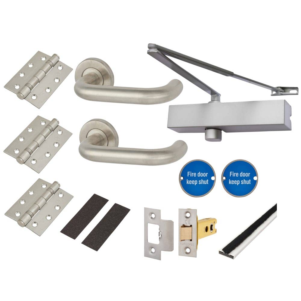 Diybasket – wholesale Knopp/Handtag – Medelstort spakdörrhandtag på Rose Fire Door Kit -Strömstorlek 2-4 - Spärr - Rostfritt stål0