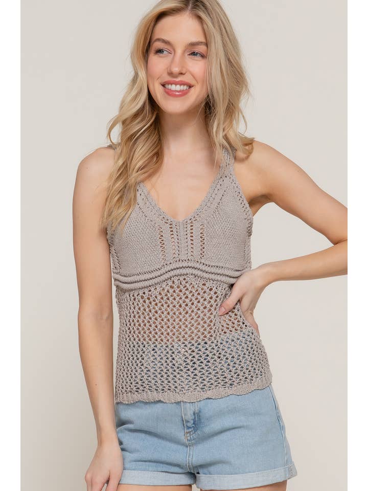 Active Basic | Active USA – Engroshandel Tanktop – Kvinder – Ærmeløs V-hals Hæklet Forårssweater13