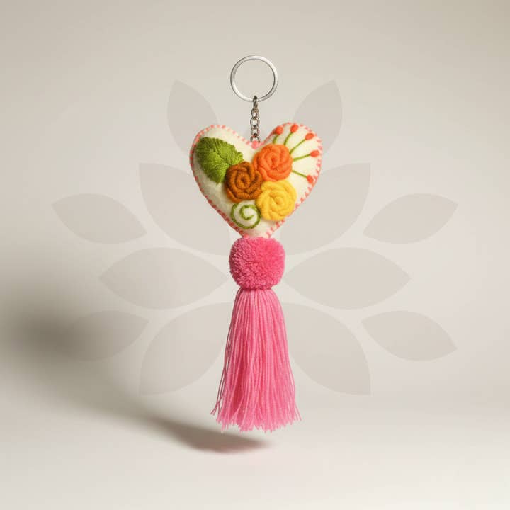 Lumily - Wholesale Keychain - Women's - Rapture Embroidered Heart Love Handmade Key Chain | Zipper Pull - Mexico2