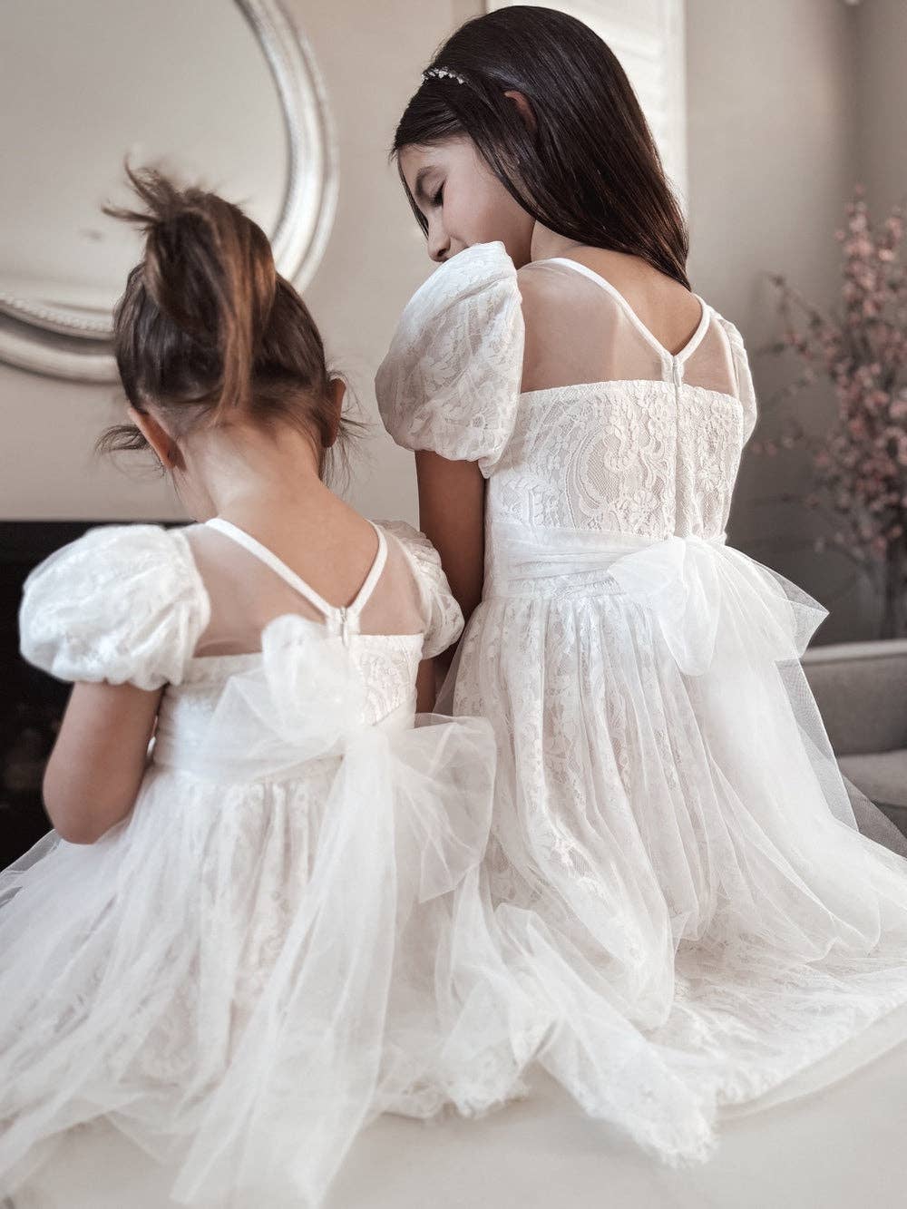 A Little Lacey – wholesale Dress – Kids – Genevieve Girls White Lace Dress8