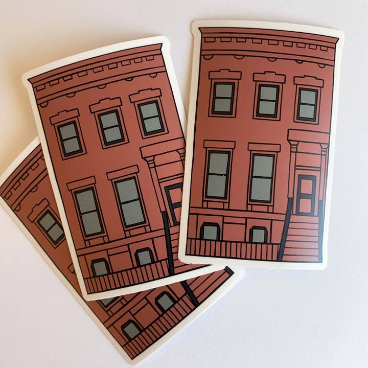 Brownstone Autocolante Brooklyn Nova Iorque Boston Baltimore por atacado de Made by Nilina