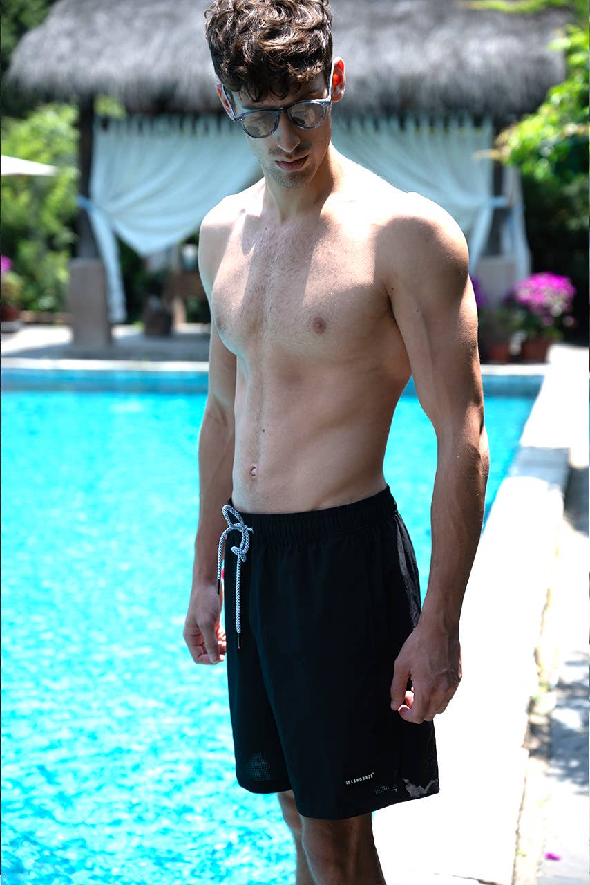 Islandhaze - Wholesale Swim Shorts - Men's - 6'' Inch Men's Solid new texture shorts-Oman46