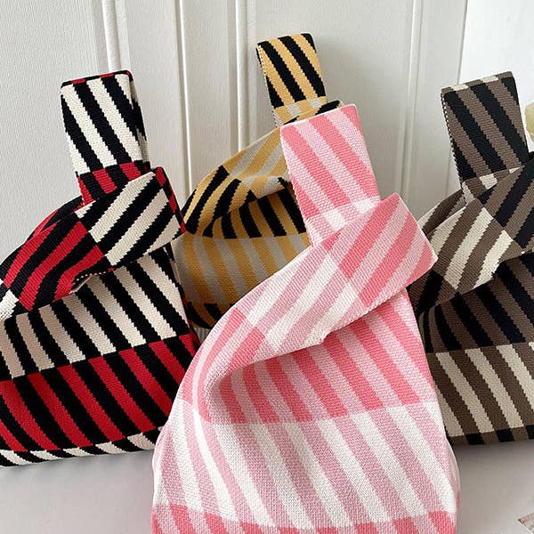 UZ Wholesale Store – wholesale Bärkasse - Dam – Randig vävd handväska - Fritidsmode lämplig7