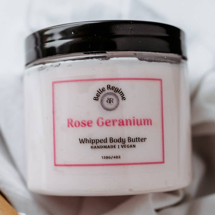 Rose Geranium Body Butter for wholesale by Belle Regime Skincare