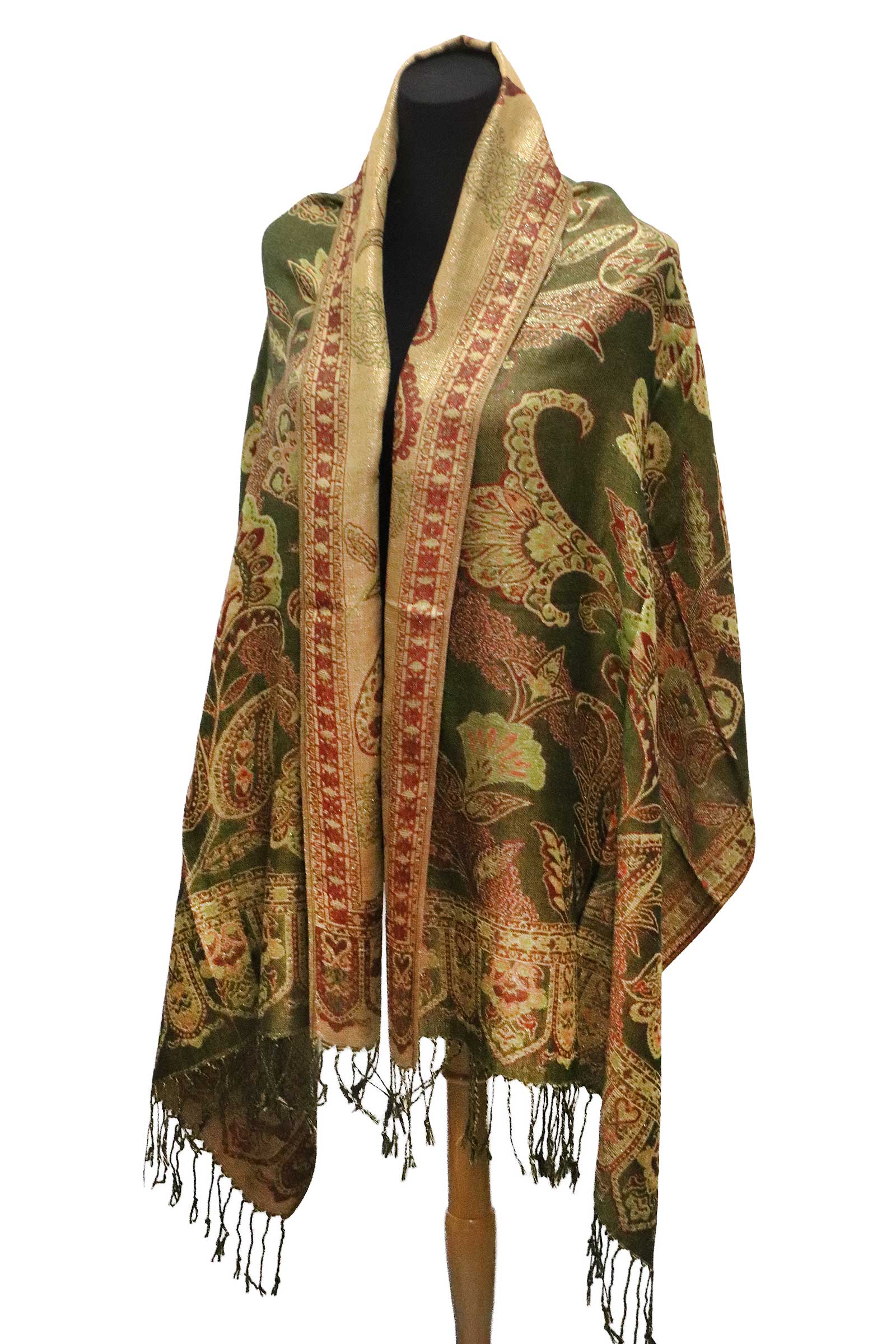 Assorted Paisley Vineyard Metallic Twist Pashmina Shawl for wholesale on Faire7