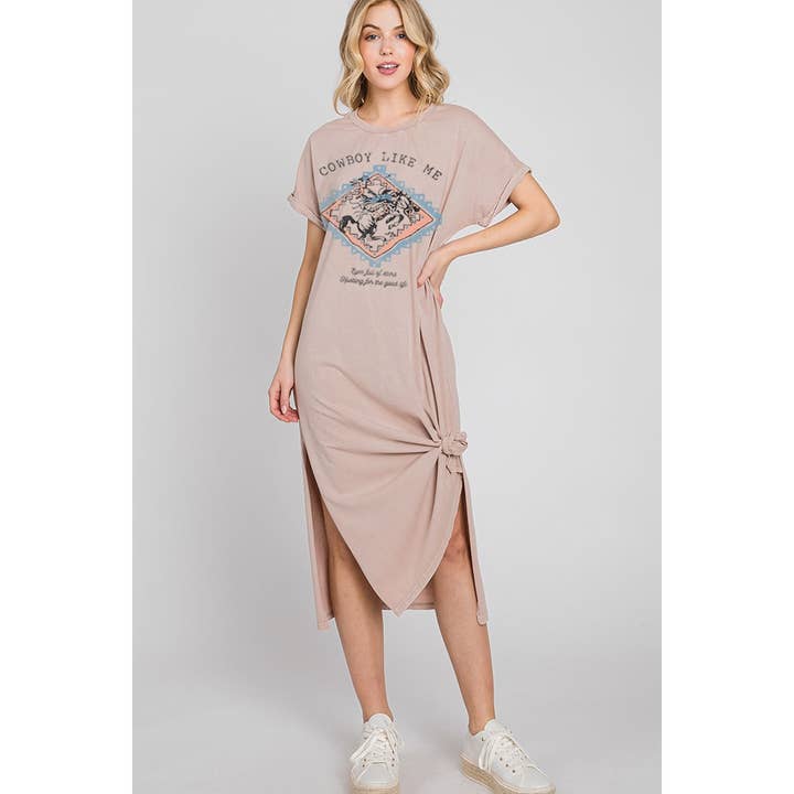 VESTIDO GRÁFICO DE COWBOY LIKE ME MINERAL por atacado de HRTandLUV