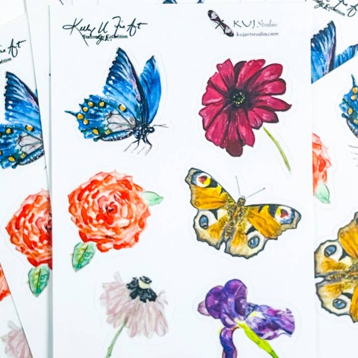 NATURE PREMIUM STICKER SHEET for wholesale by Kelly U Fine Art Studio