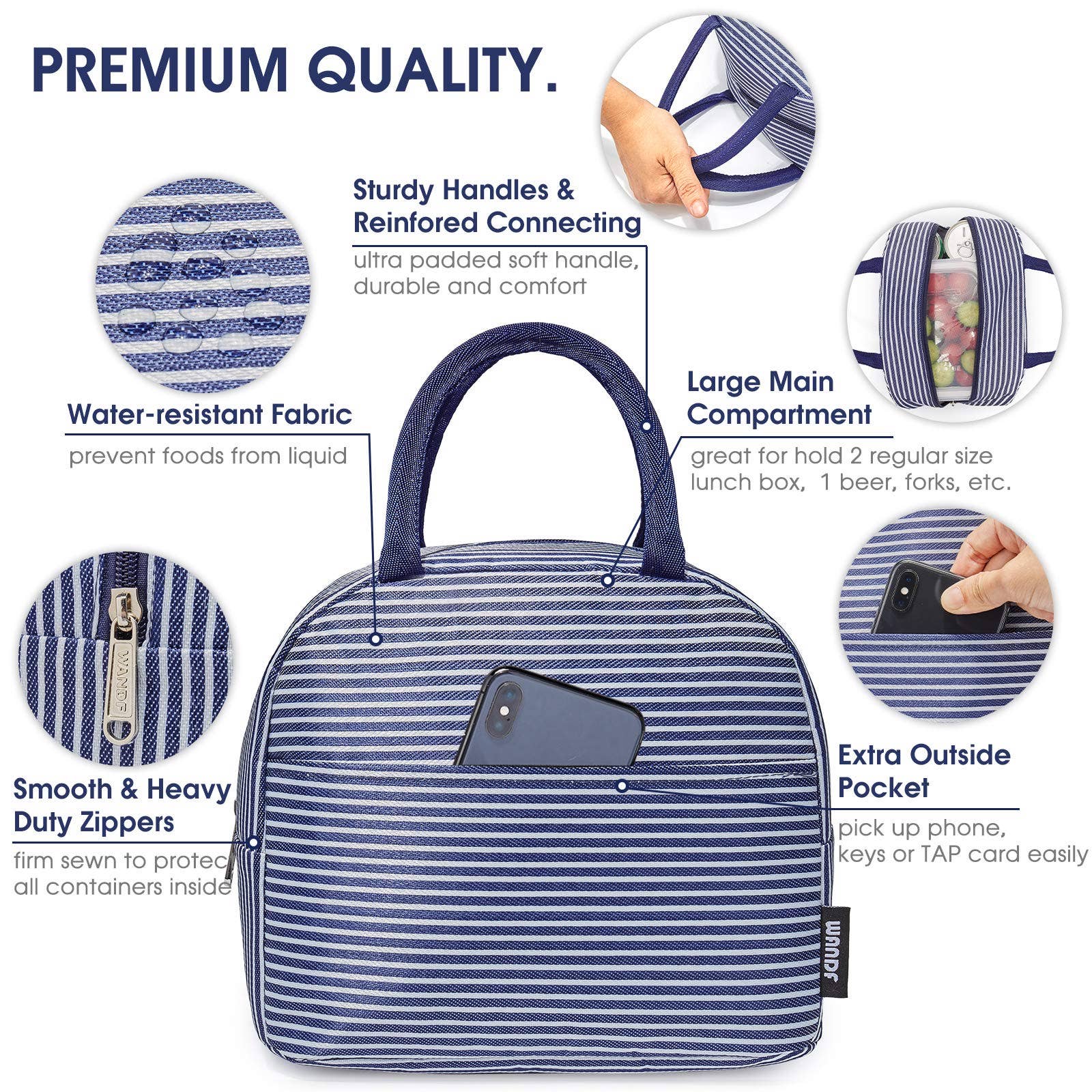 wandf – wholesale Lunch bag/box – Lunch Box Reusable Cooler Bag Water-resistant Lunch Tote Bag24