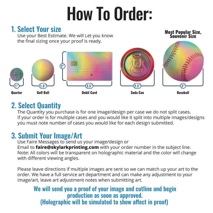 Skylark Printing - Wholesale Sticker - Holographic Die Cut to Shape Custom Stickers