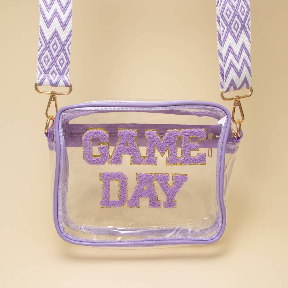 SP Sophia Collection - Wholesale Crossbody Bag - Women's - “Game Day” Fuzzy Chenille Clear Crossbody Bag5