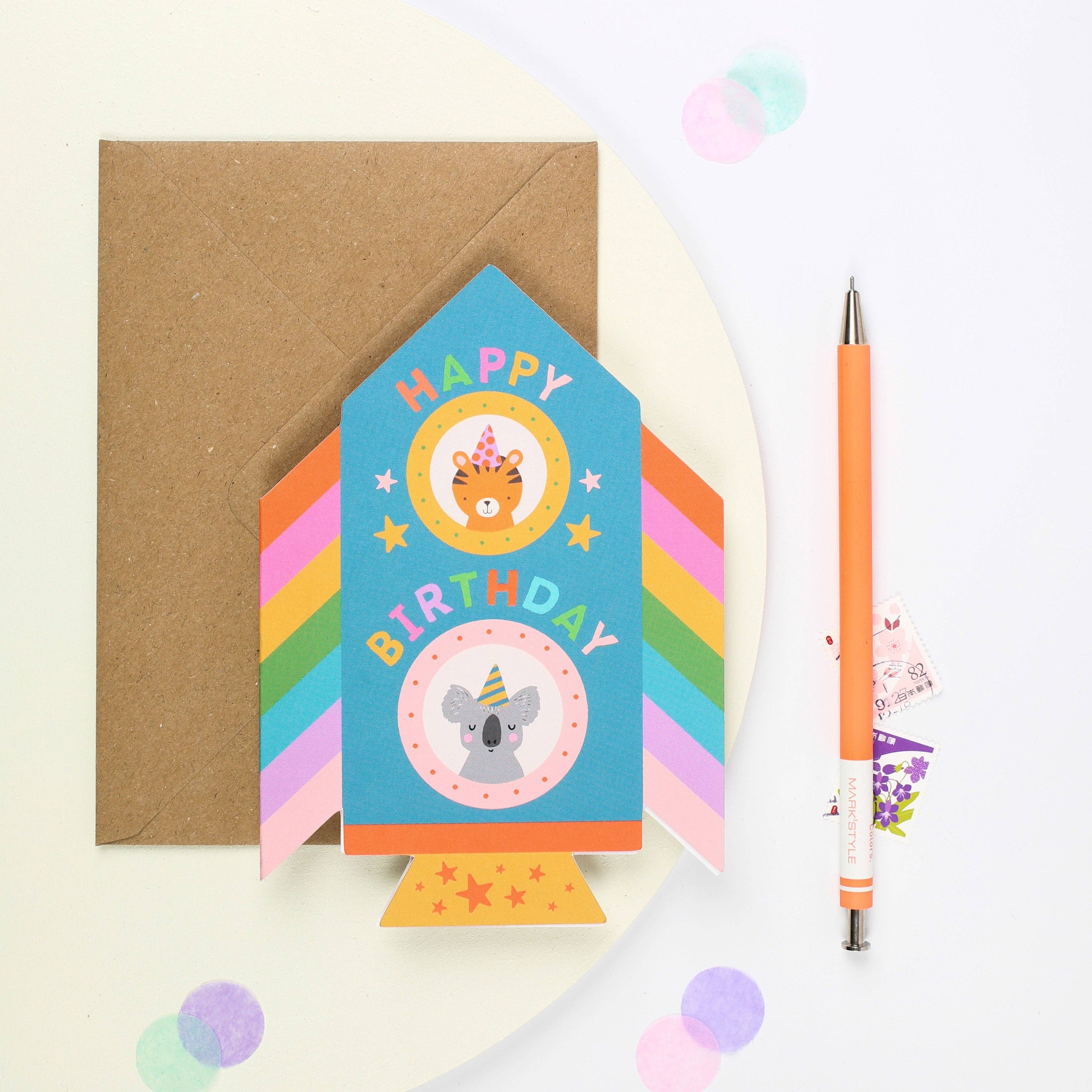 Mifkins - Wholesale Birthday Card - Rocket Birthday Card