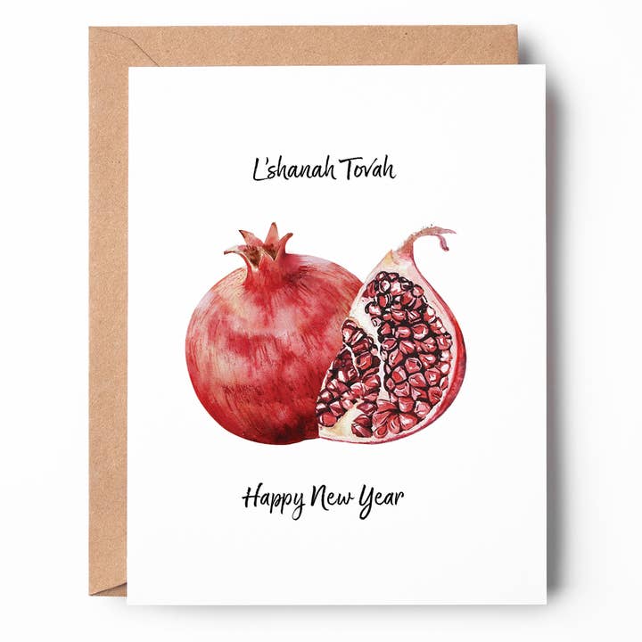 L'Shana Tovah Pomegranate Rosh Hashanah Card RH01 for wholesale by Oakwind Hollow
