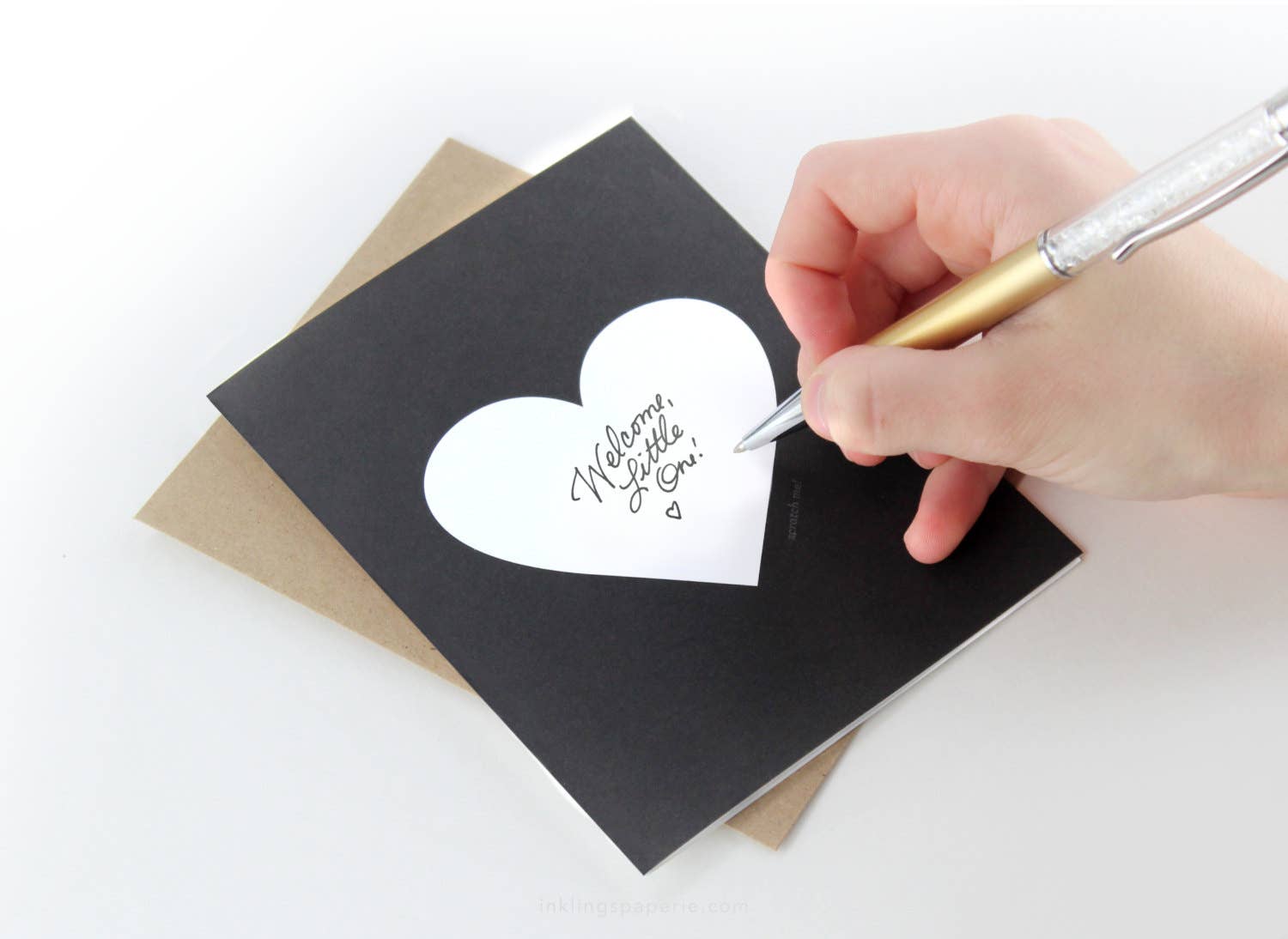 Inklings Paperie - Wholesale Love Card - Scratch-off Card - Black + Gold Heart - Love/Friendship5
