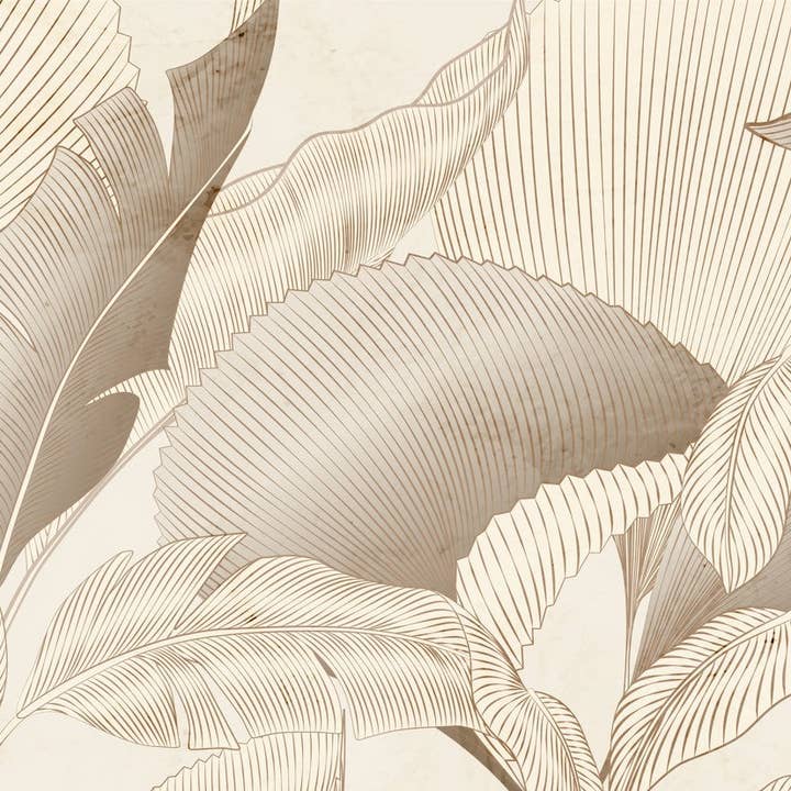 Abstract Botanical Wallpaper, Brown and Beige Wall Mural, Oversized Custom Size Wall Art, Non-Woven, Non-Adhesive, Modern Wall Paper, Removable for wholesale by Walloro Luxury Embossed Wallpaper