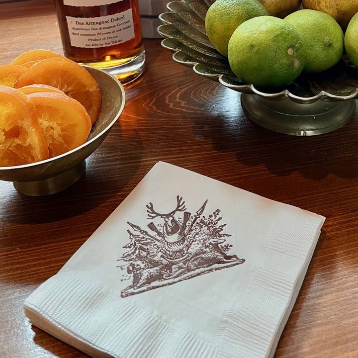 Alexa Pulitzer - Wholesale Disposable Napkin - Hunting Crest Beverage Napkins