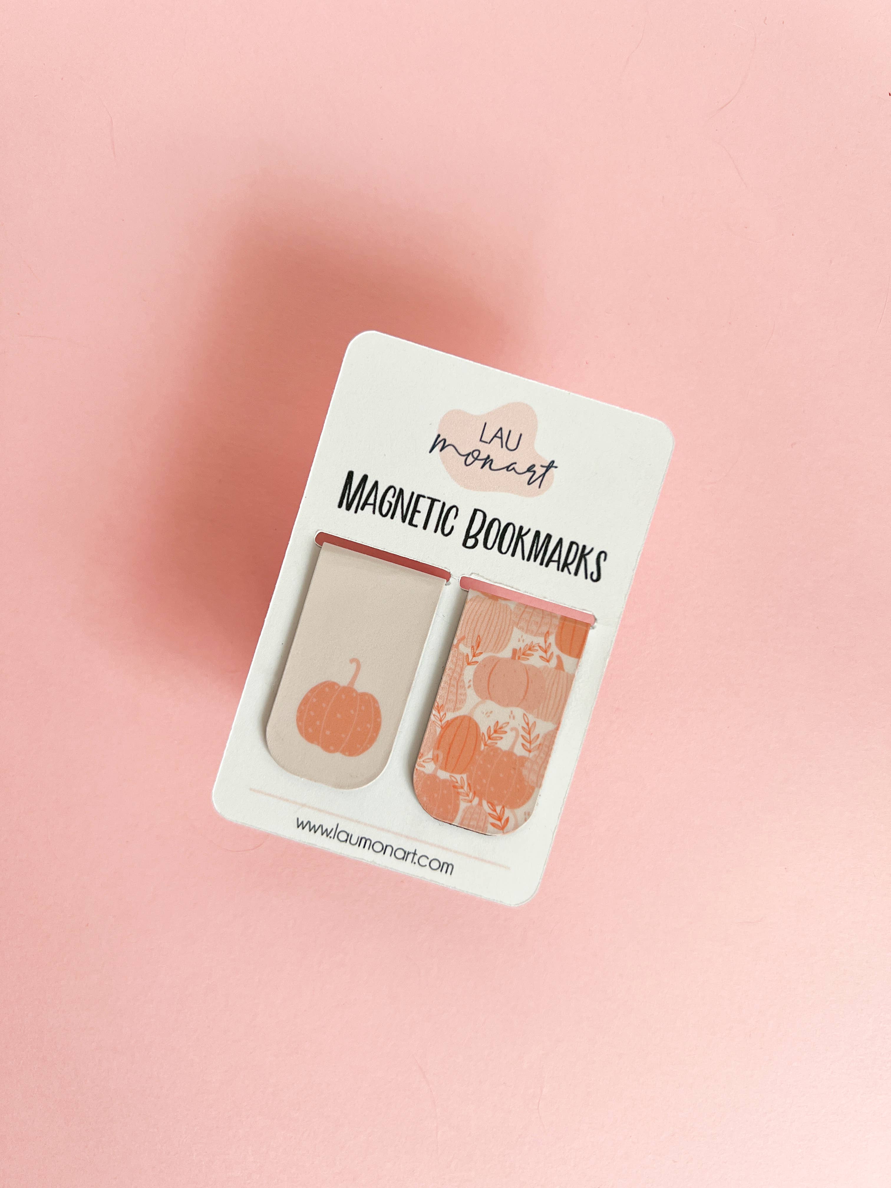 Lau Monart - Wholesale Bookmark - Pink Pumpkins Magnetic Bookmarks1