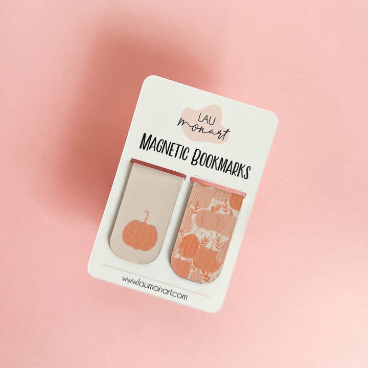 Lau Monart - Wholesale Bookmark - Pink Pumpkins Magnetic Bookmarks1