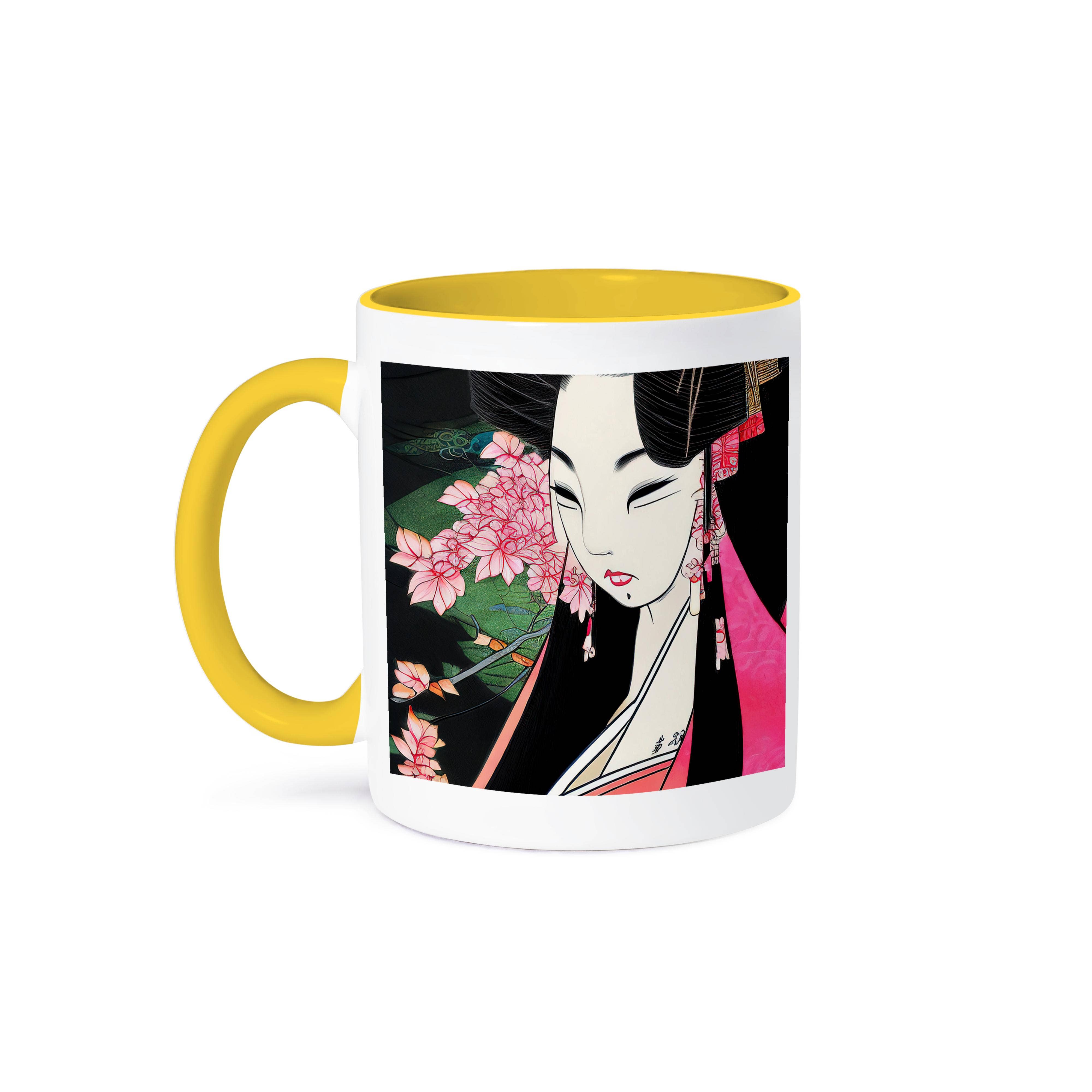 3dRose - Wholesale Coffee Mug - 3dRose, Goddess Of Beauty. Vintage Japanese woman. Colorful AI made art, Mug0