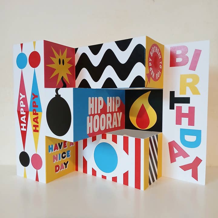 BIRTHDAY BOOM! Mega Fold card for wholesale by the design dealership