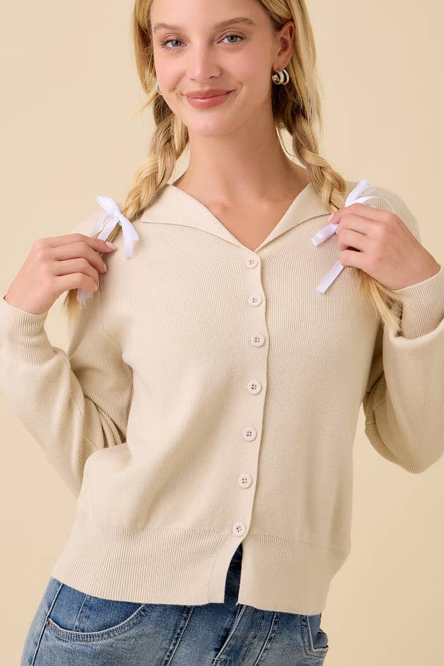 Main Strip - Wholesale Cardigan - Women's - Open Front Button Up Sweater Knit Cardigan11